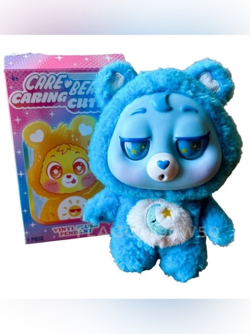 Caring Bear Blue Plush Toy with Star Emblem